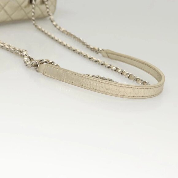 CHANEL Matelasse Chain Shoulder Bag Leather Gold Tone CC Auth 118280V - Picture 8 of 14